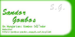 sandor gombos business card